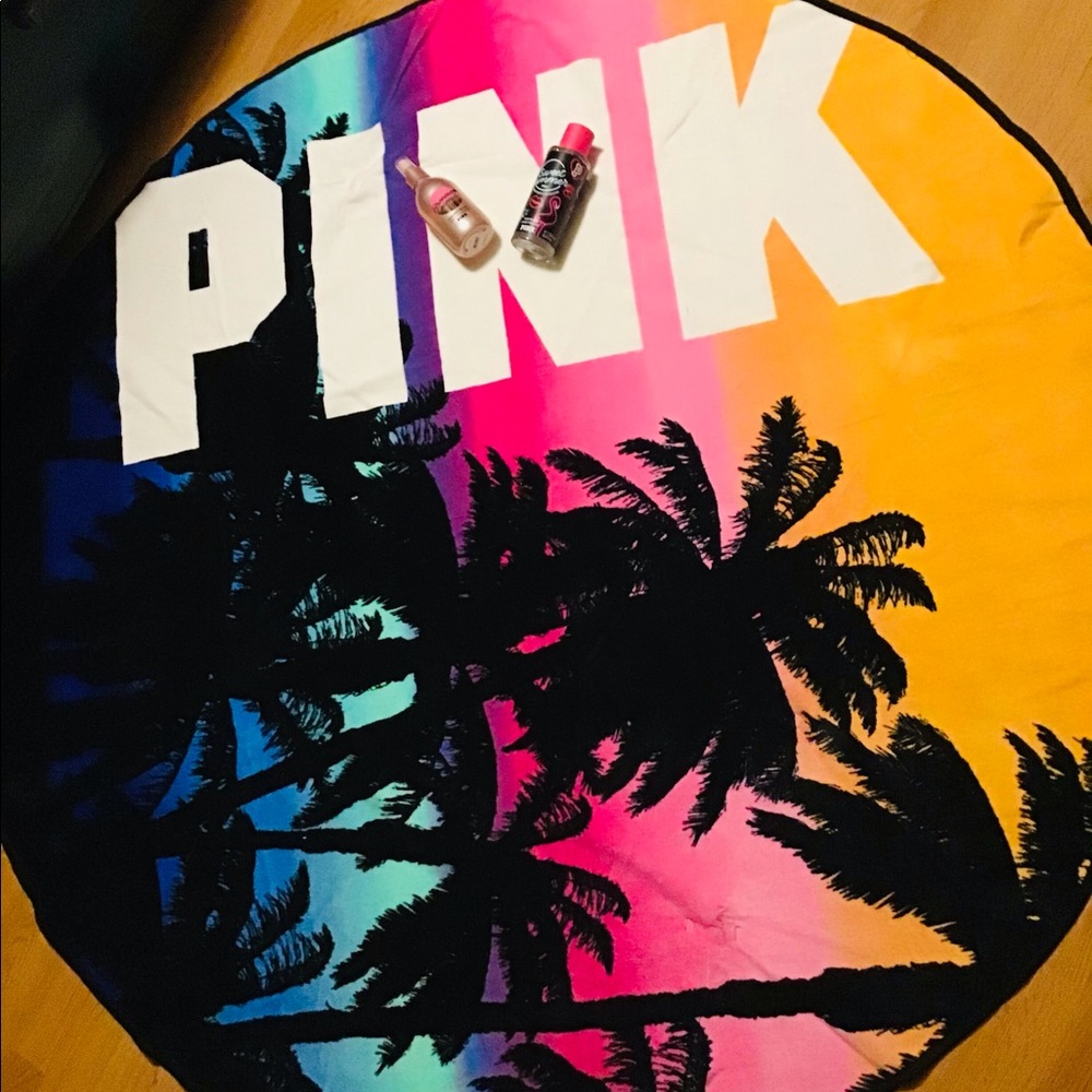 PINK ROUND MALIBU SUNSET TOWEL🌴summer sale🌴 🐚🌸